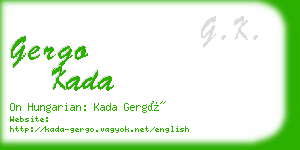 gergo kada business card